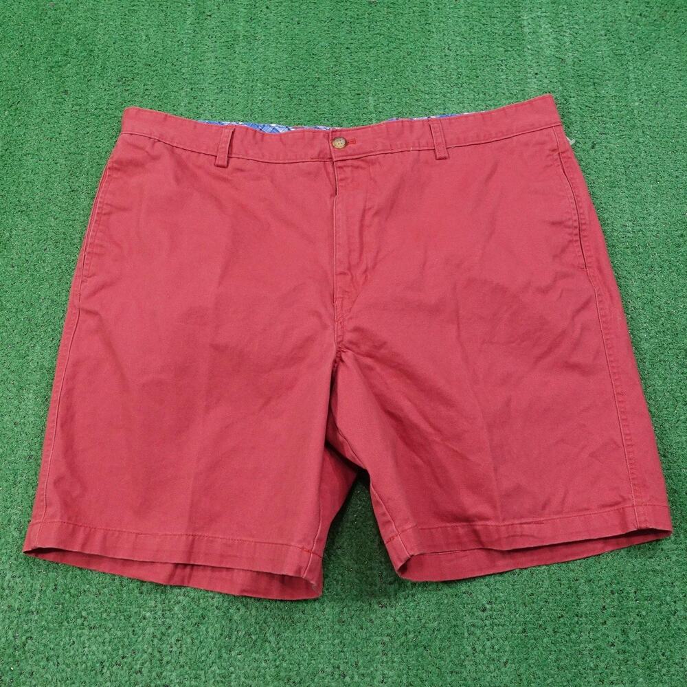 Chaps Shorts Mens 42 Red Chino Casual‎ Cotton Flat Front 8 Inseam Summer